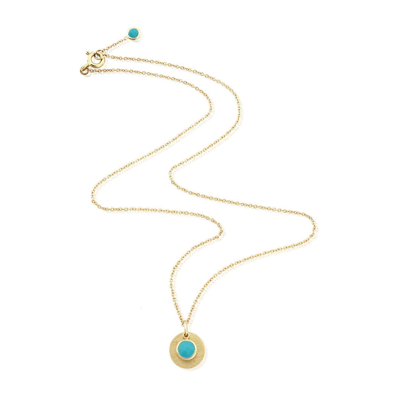 Bali 9ct Gold Turquoise December Birthstone Necklace-Auree Jewellery