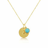 Bali 9ct Gold & Turquoise December Birthstone Pendant-Auree Jewellery