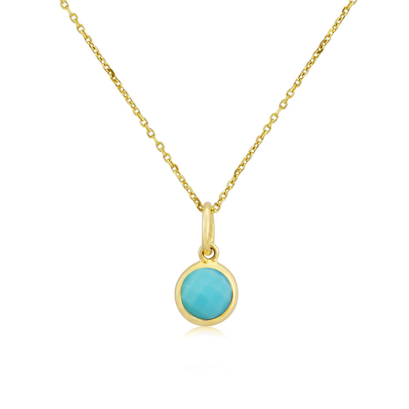 Bali 9ct Gold & Turquoise December Birthstone Pendant-Auree Jewellery