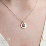 Bali  9ct Gold Amethyst February Birthstone Necklace-Auree Jewellery