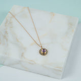 Bali  9ct Gold Amethyst February Birthstone Necklace-Auree Jewellery