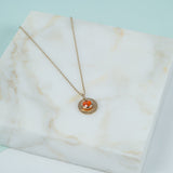 Bali 9ct Gold Carnelian July Birthstone Necklace-Auree Jewellery