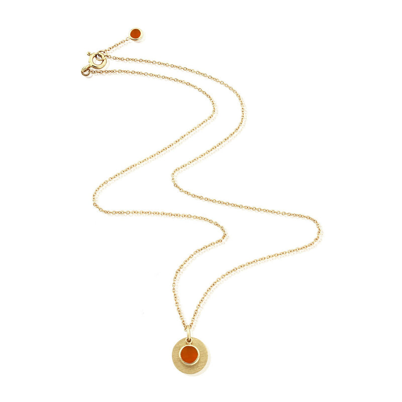 Bali 9ct Gold Carnelian July Birthstone Necklace-Auree Jewellery