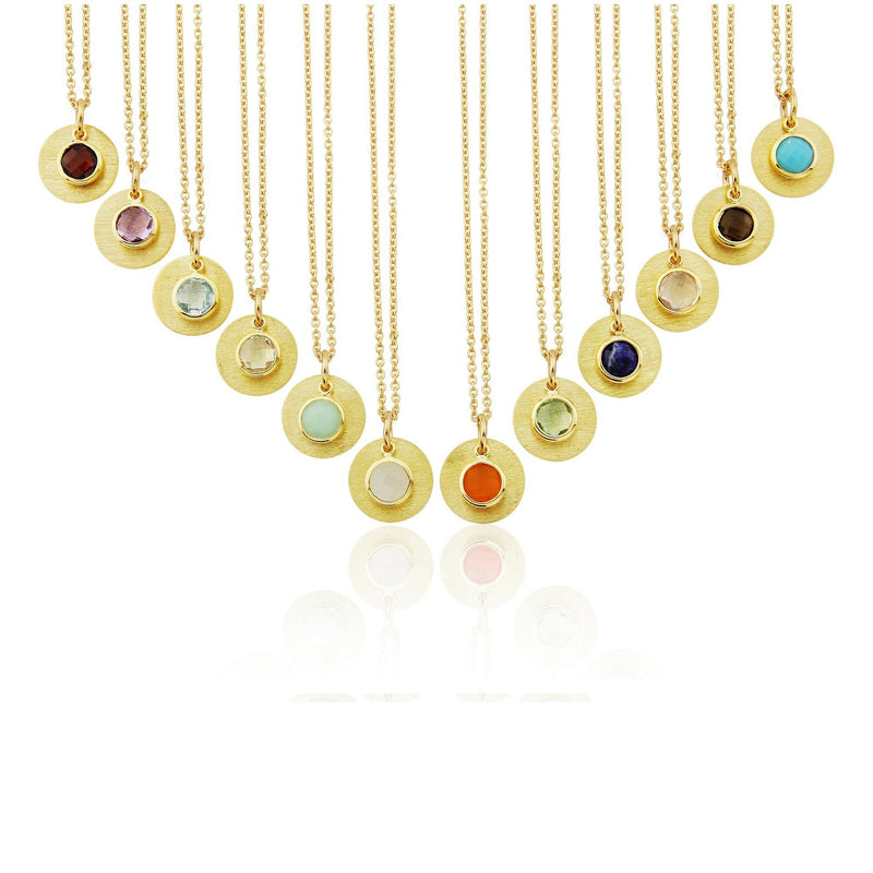 Bali 9ct Gold Carnelian July Birthstone Necklace-Auree Jewellery