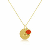 Bali 9ct Gold & Carnelian July Birthstone Pendant-Auree Jewellery