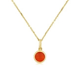 Bali 9ct Gold & Carnelian July Birthstone Pendant-Auree Jewellery