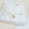 Bali 9ct Gold Moonstone June Birthstone Necklace-Auree Jewellery