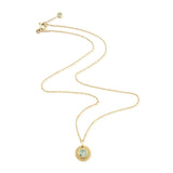 Bali 9ct Gold Blue Topaz March Birthstone Necklace-Auree Jewellery