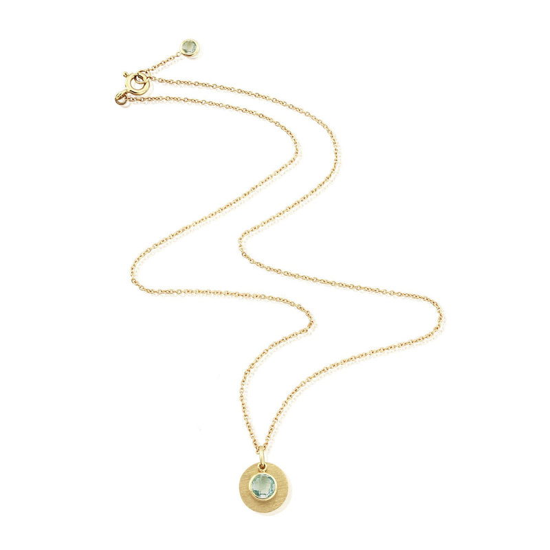 Bali 9ct Gold Blue Topaz March Birthstone Necklace-Auree Jewellery