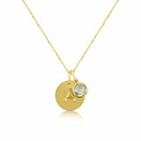 Bali 9ct Gold & Blue Topaz March Birthstone Pendant-Auree Jewellery