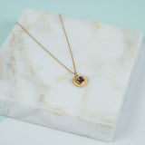 Bali 9ct Gold Smokey Quartz November Birthstone Necklace-Auree Jewellery