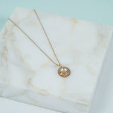 Bali 9ct Gold Rose Quartz October Birthstone Necklace-Auree Jewellery