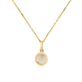 Bali 9ct Gold & Rose Quartz October Birthstone Pendant-Auree Jewellery