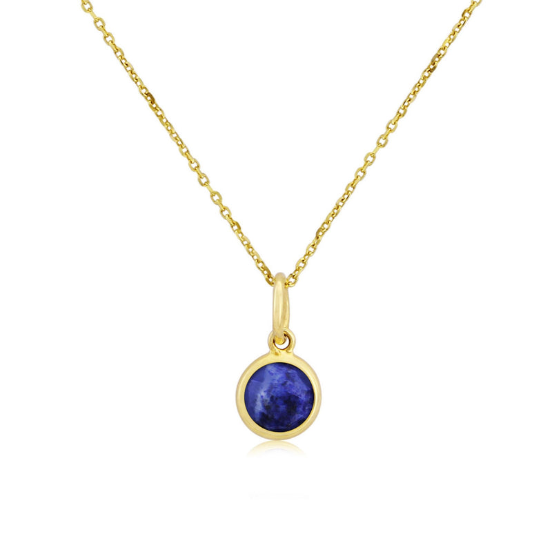 Bali 9ct Gold & Lapis Lazuli September Birthstone Pendant-Auree Jewellery