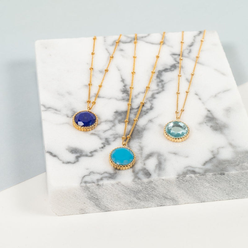 Barcelona December Turquoise Birthstone Necklace-Auree Jewellery