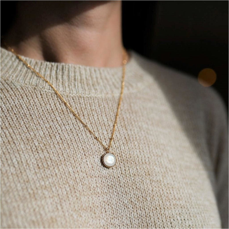 Barcelona June Moonstone Birthstone Necklace-Auree Jewellery