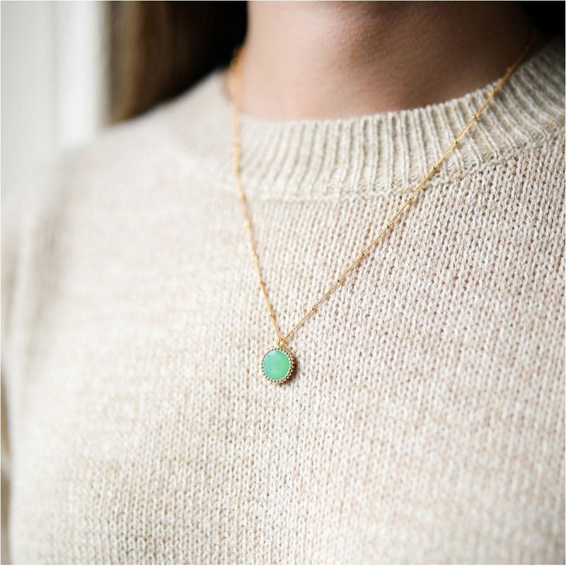 Barcelona May Chrysoprase Birthstone Necklace-Auree Jewellery