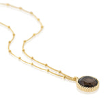 Barcelona November Smokey Quartz Birthstone Necklace-Auree Jewellery