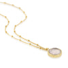 Barcelona October Rose Quartz Birthstone Necklace-Auree Jewellery