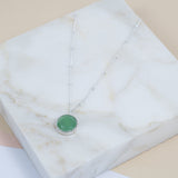 Barcelona Silver May Chrysoprase Birthstone Necklace-Auree Jewellery