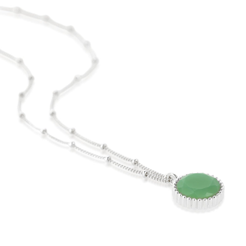 Barcelona Silver May Chrysoprase Birthstone Necklace-Auree Jewellery