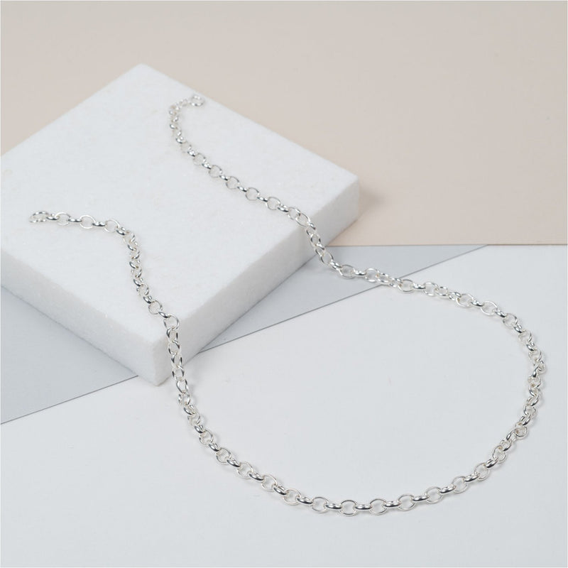 Cathcart Sterling Silver Oval Belcher Necklace-Auree Jewellery