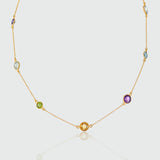 Necklaces & Pendants - Chennai 18" 18ct Gold Vermeil & Multi Gemstone Necklace