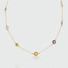 Chennai 18" 18ct Gold Vermeil & Multi Gemstone Necklace-Auree Jewellery