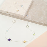 Necklaces & Pendants - Chennai 18" Sterling Silver & Multi Gemstone Necklace