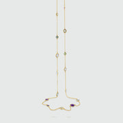 Chennai 18ct Gold Vermeil & Multi Gemstone Long Necklace-Auree Jewellery