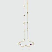 Necklaces & Pendants - Chennai 18ct Gold Vermeil & Multi Gemstone Long Necklace