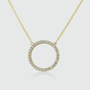 Chora Circle 18ct Yellow Gold Vermeil & Cubic Zirconia Necklace