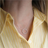 Chora Circle Sterling Silver & Cubic Zirconia Necklace-Auree Jewellery