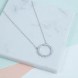 Necklaces & Pendants - Chora Circle Sterling Silver & Cubic Zirconia Necklace