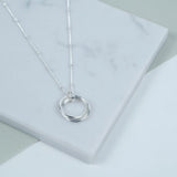 Cordoba Sterling Silver Triple Ring Necklace