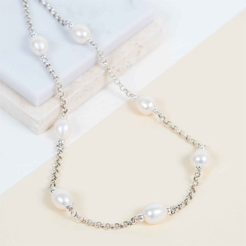 Courtfield Freshwater Pearl & Sterling Silver Necklace-Auree Jewellery