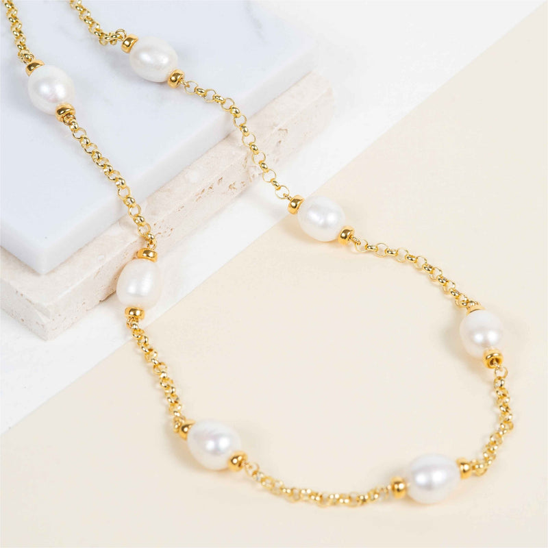 Courtfield Freshwater Pearl & Gold Vermeil Necklace-Auree Jewellery