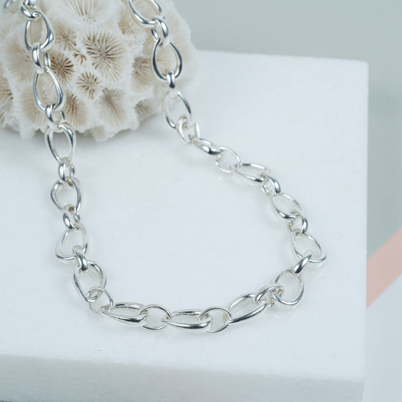 Necklaces & Pendants - Egerton Sterling Silver Raindrop Link Necklace