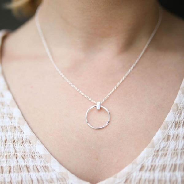 Necklaces & Pendants - Granada Sterling Silver Circle And Bar Necklace