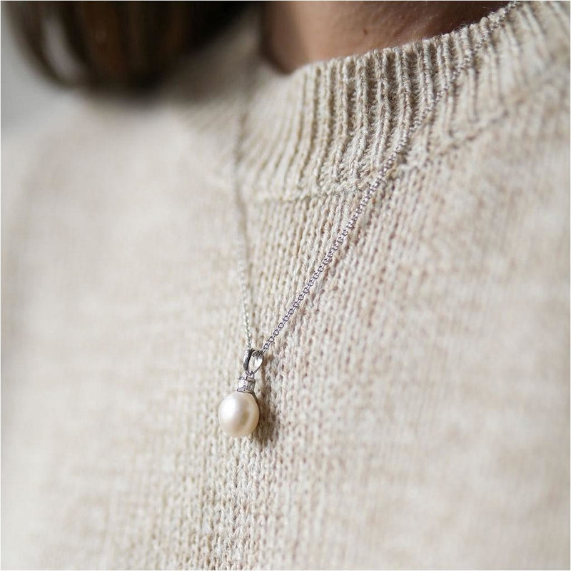 Necklaces & Pendants - Harcourt White Pearl & Cubic Zirconia Sterling Silver Round Pendant