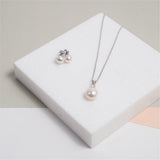 Necklaces & Pendants - Harcourt White Pearl & Cubic Zirconia Sterling Silver Round Pendant
