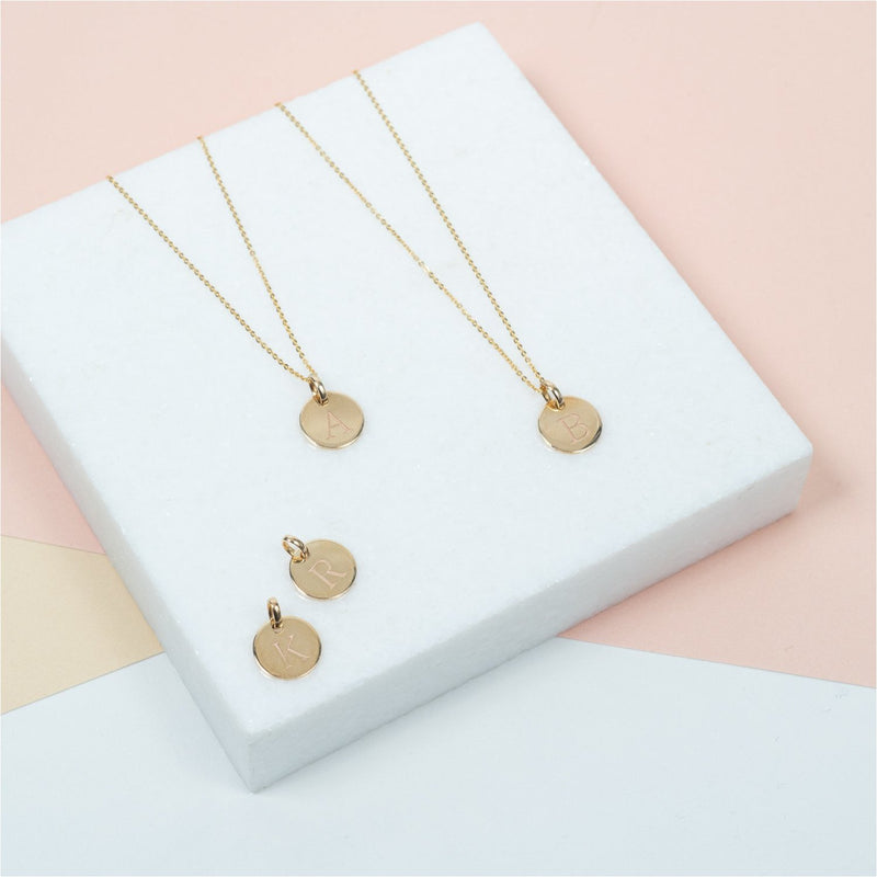 Small gold disc necklace sale
