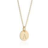 Hobury 9ct Yellow Gold Disc Engraved Initial Pendant (no chain)