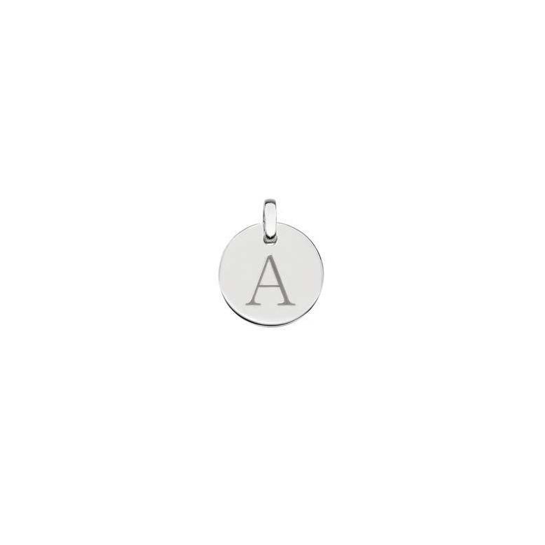 Hobury Silver Disc Engraved Initial Pendant-Auree Jewellery