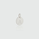 Hobury Silver Disc Engraved Initial Pendant (no chain)