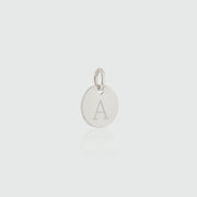Hobury Silver Disc Engraved Initial Pendant (no chain)