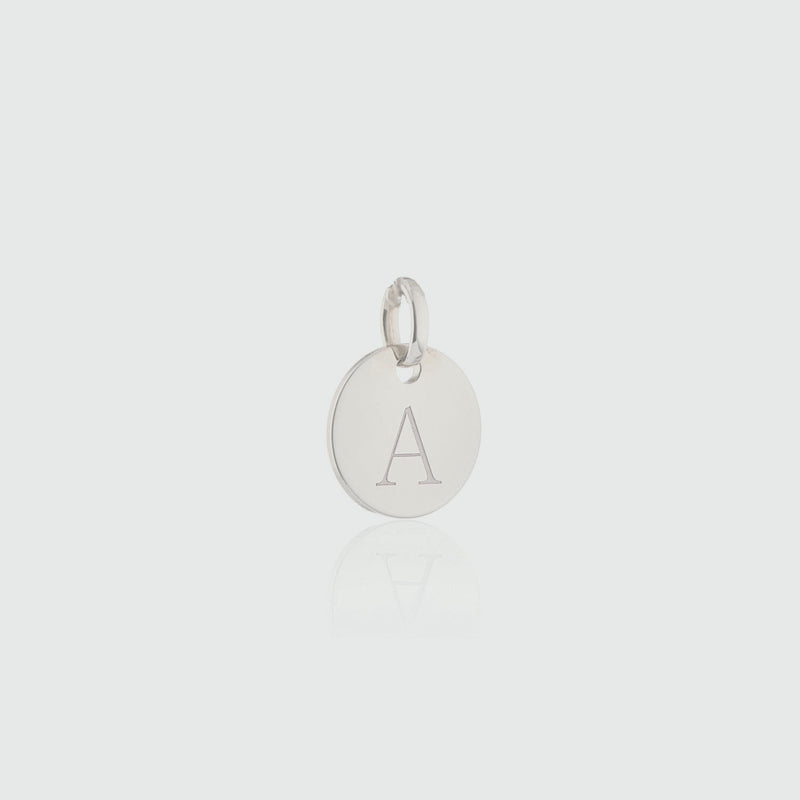 Hobury Silver Disc Engraved Initial Pendant (no chain)