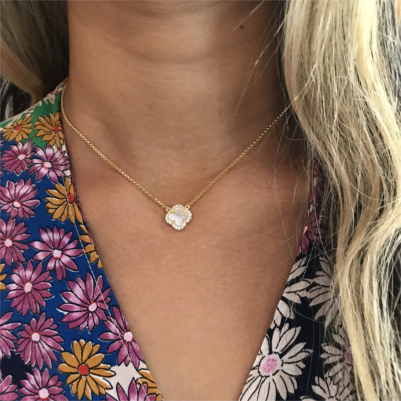 Irini Yellow Gold and Mother of Pearl Necklace