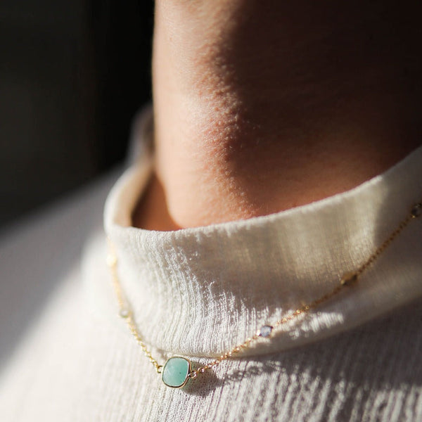 Iseo Amazonite & Gold Vermeil Necklace