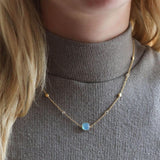 Iseo Blue Chalcedony & Gold Vermeil Necklace-Auree Jewellery